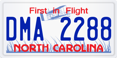NC license plate DMA2288