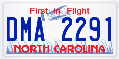 NC license plate DMA2291