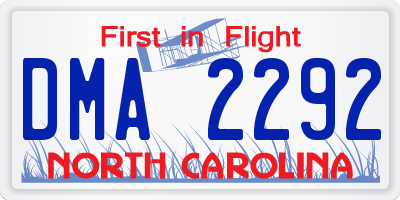 NC license plate DMA2292