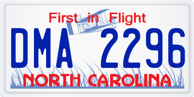 NC license plate DMA2296