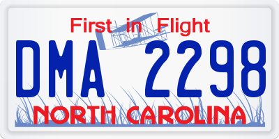 NC license plate DMA2298