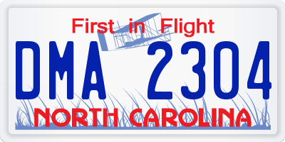 NC license plate DMA2304