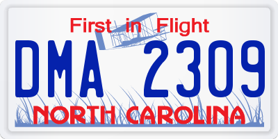 NC license plate DMA2309