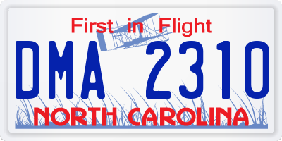 NC license plate DMA2310