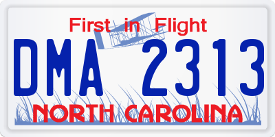 NC license plate DMA2313