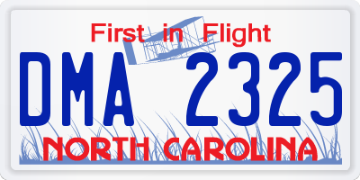 NC license plate DMA2325