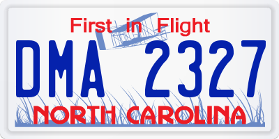 NC license plate DMA2327