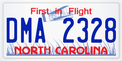 NC license plate DMA2328