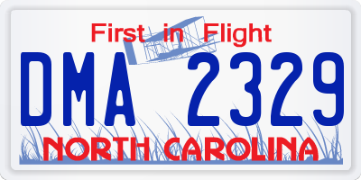 NC license plate DMA2329