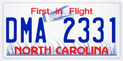 NC license plate DMA2331