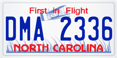 NC license plate DMA2336