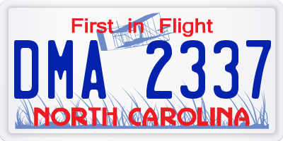 NC license plate DMA2337