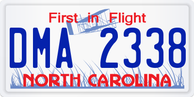 NC license plate DMA2338