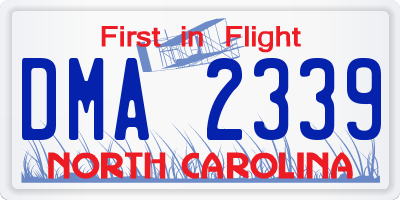 NC license plate DMA2339