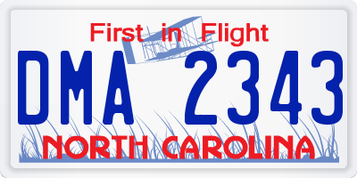 NC license plate DMA2343