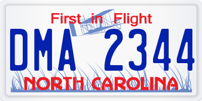 NC license plate DMA2344