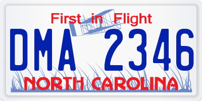 NC license plate DMA2346