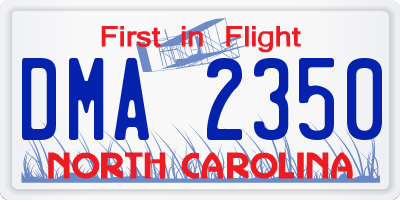 NC license plate DMA2350