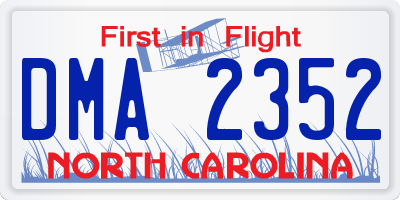 NC license plate DMA2352