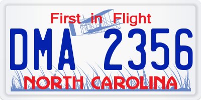 NC license plate DMA2356