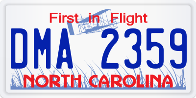 NC license plate DMA2359