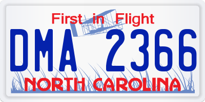 NC license plate DMA2366