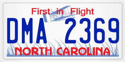 NC license plate DMA2369