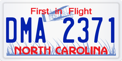 NC license plate DMA2371