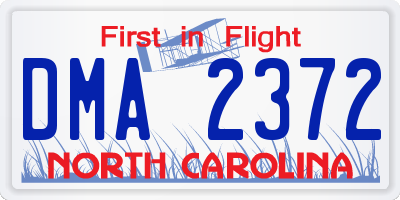 NC license plate DMA2372