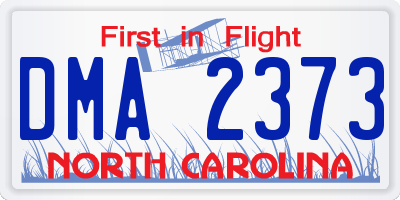 NC license plate DMA2373