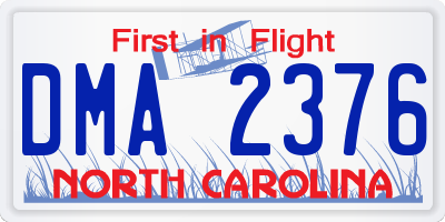 NC license plate DMA2376