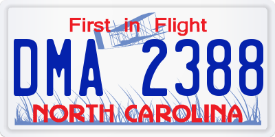 NC license plate DMA2388