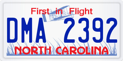 NC license plate DMA2392