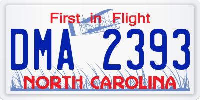 NC license plate DMA2393
