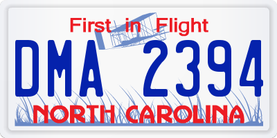 NC license plate DMA2394