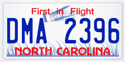 NC license plate DMA2396