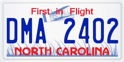 NC license plate DMA2402