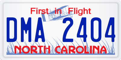 NC license plate DMA2404