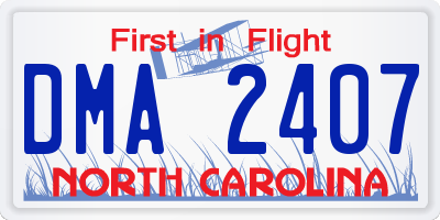 NC license plate DMA2407