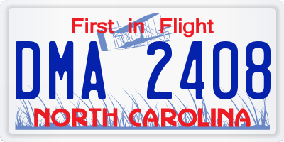 NC license plate DMA2408