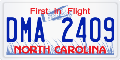 NC license plate DMA2409