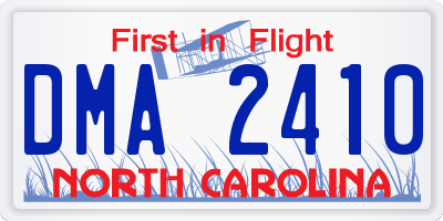 NC license plate DMA2410