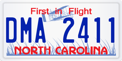 NC license plate DMA2411