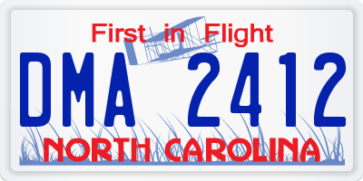 NC license plate DMA2412