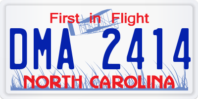NC license plate DMA2414