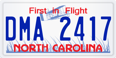 NC license plate DMA2417