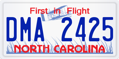 NC license plate DMA2425