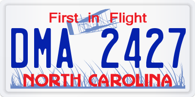 NC license plate DMA2427