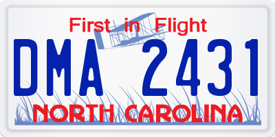 NC license plate DMA2431