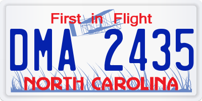 NC license plate DMA2435